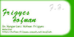 frigyes hofman business card